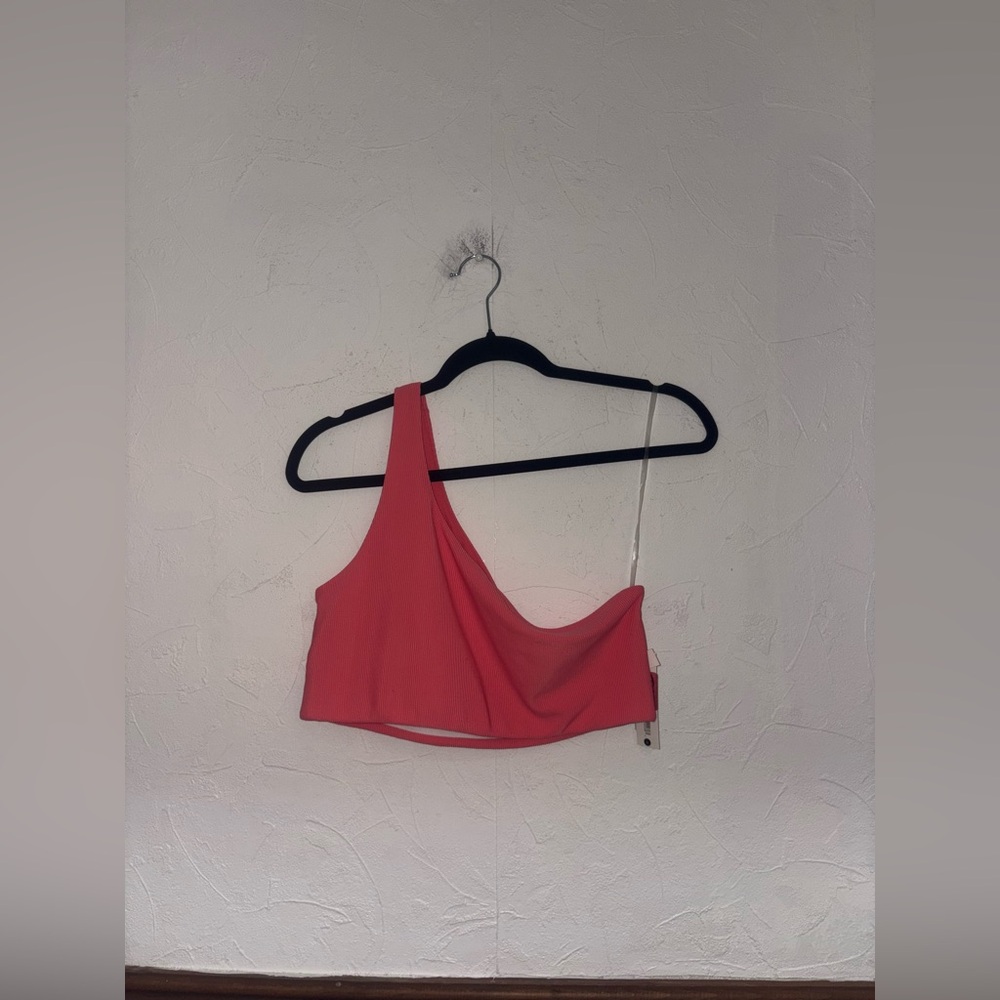 Aqua — Pink Ribbed One Strap Bra (NEW)